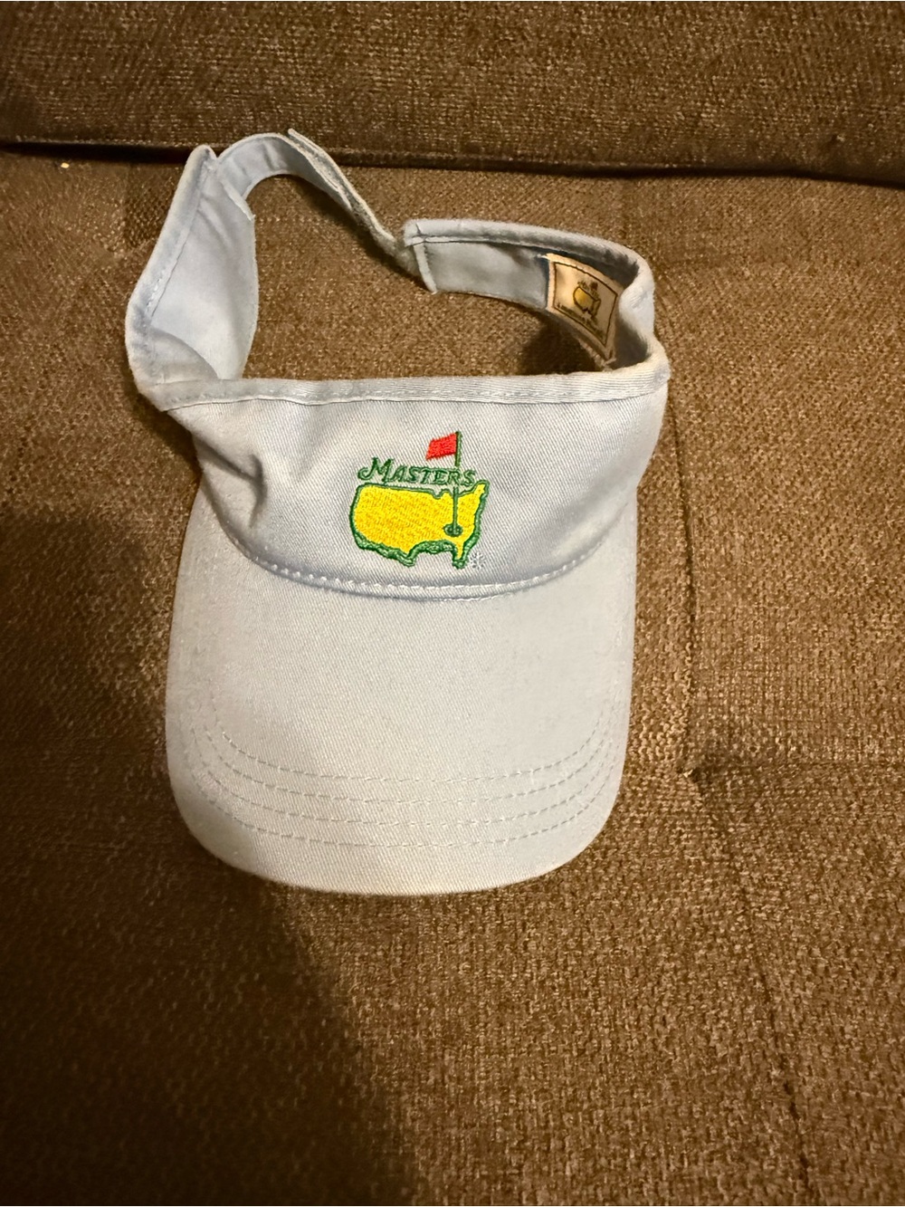 (Dingy)American Needle Light Blue Visor with Yellow & Green Masters Logo